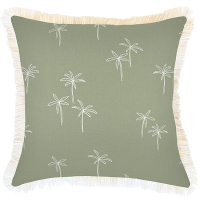 Cushion Cover-Coastal Fringe-Palm Cove Sage-45cm x 45cm