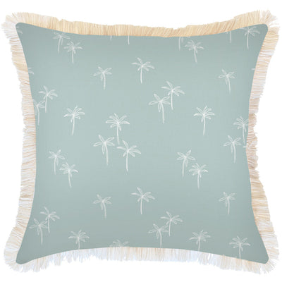 Cushion Cover-Coastal Fringe-Palm Cove Seafoam-60cm x 60cm