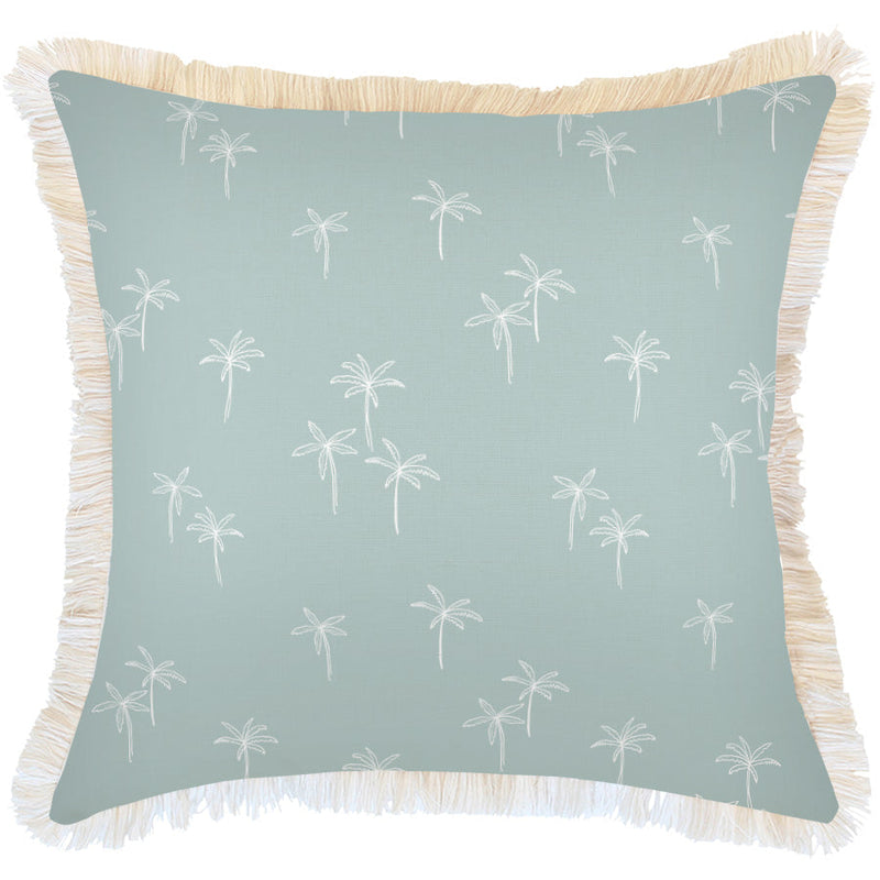 Cushion Cover-Coastal Fringe-Palm Cove Seafoam-60cm x 60cm