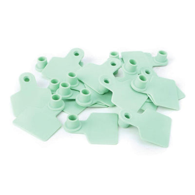 100x Cattle Ear Tags 6x7cm Set - Medium Green Blank Cow Sheep Livestock Label