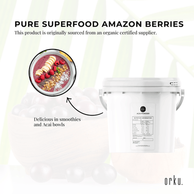 2.5kg Acai Powder Bucket 100% Organic - Pure Superfood Amazon Berries