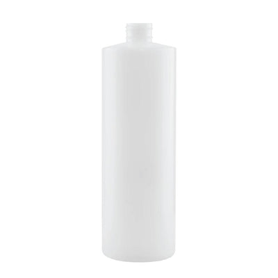 10x 500ml Clear HDPE Round Bottle + 28/410 Caps - Empty Plastic Food Storage
