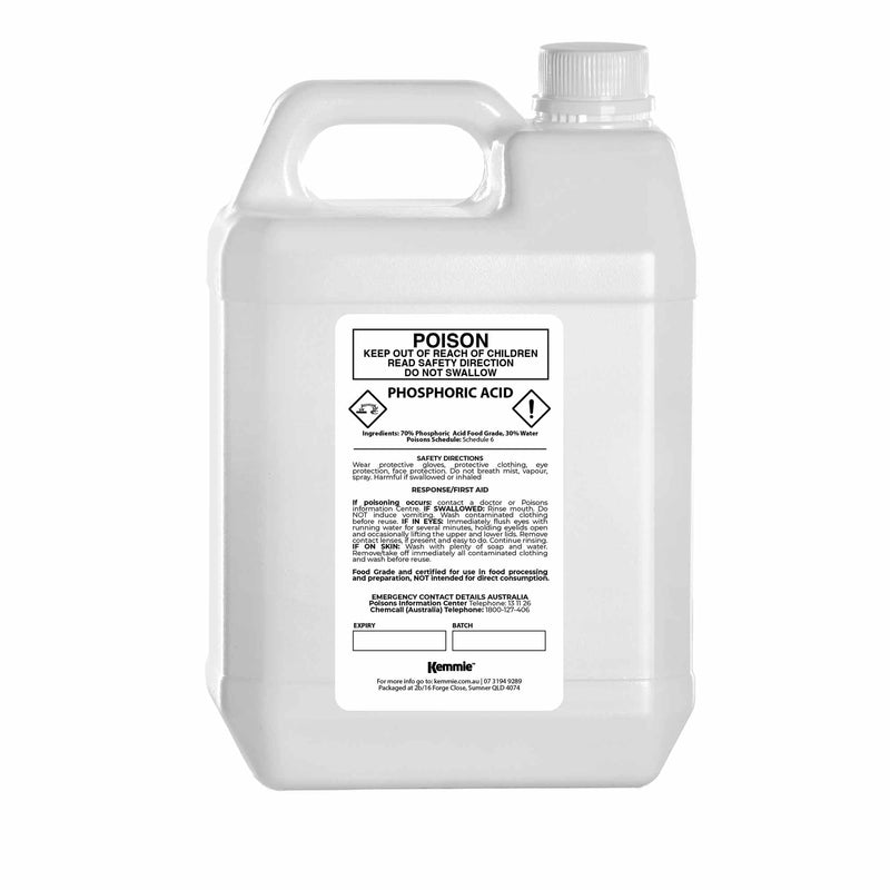 5L Phosphoric Acid 85% Food Grade Orthophosphoric FCC Additive Aqueous Solution