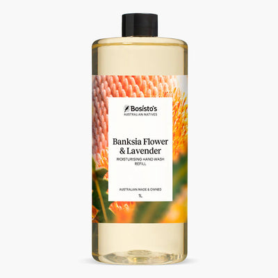 1L Hand Wash Refill Banksia Lavender Bosisto's Moisturising Soap Free Liquid Gel