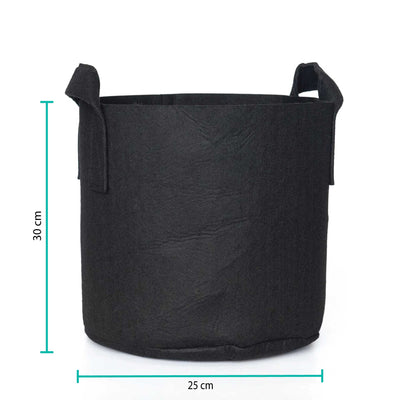 6 Pck 5 Gallon Fabric Flower Pots 19L Garden Planter Bags Black Felt Root Pouch