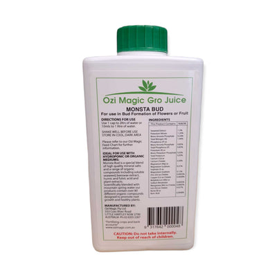 1L Monsta Bud Juice  - Organic Short Day Flowering Plants Nutrient Ozi Magic Gro