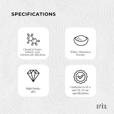 1Kg Calcium Sulphate Gypsum Powder -  Food Grade Hydrous Sulfate