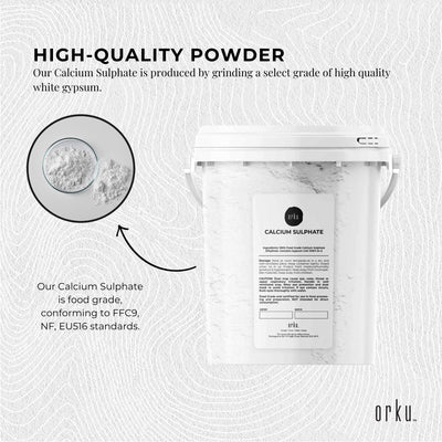 1Kg Calcium Sulphate Gypsum Powder Bucket-  Food Grade Hydrous Sulfate