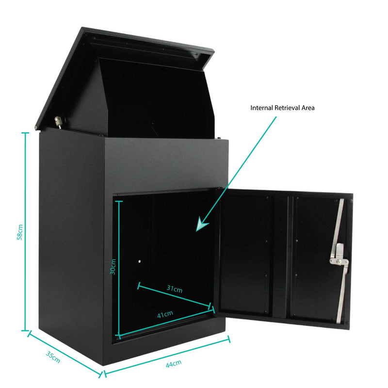 Parcel Delivery Drop Box Mailbox - Secure Home Package Post Locker 44x35x58cm