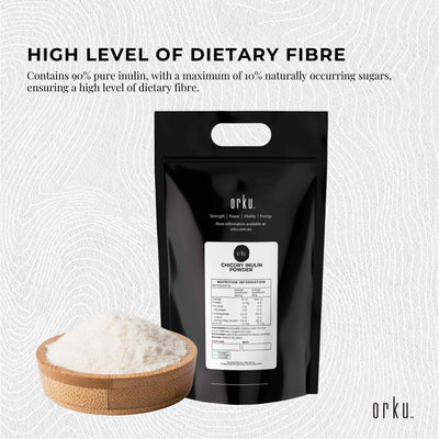 Orku 20Kg Chicory Root Inulin Powder - Natural Prebiotic Unflavoured Supplement