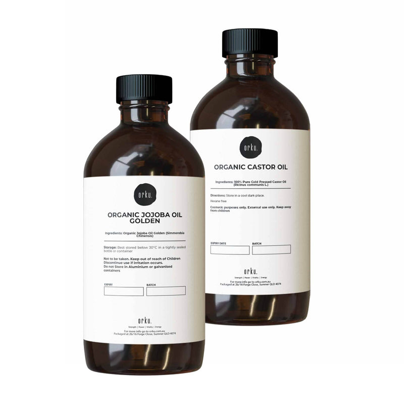 500ml Organic Castor Oil and 500ml Organic Jojoba Oil Pack - Hair Skin