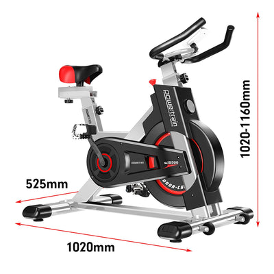 Powertrain IS-500 Heavy-Duty Exercise Spin Bike Electroplated - Silver