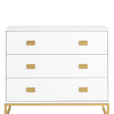 Sarantino Amara Chest Of Drawers Tallboy Dresser - White/gold