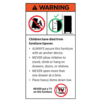 Sarantino Amara Chest Of Drawers Tallboy Dresser - White/gold