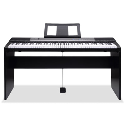 Karrera 88 Keys Electronic Keyboard Piano with Stand Black