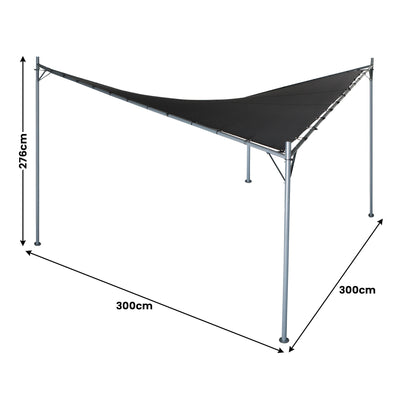 Wallaroo 3x3m Butterfly Steel Gazebo - Charcoal