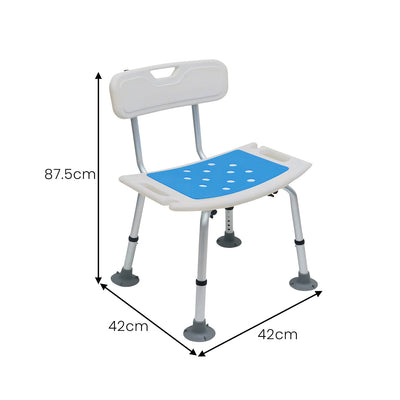 Orthonica Height Adjustable Aluminium Shower Chair With Shower Head Holder