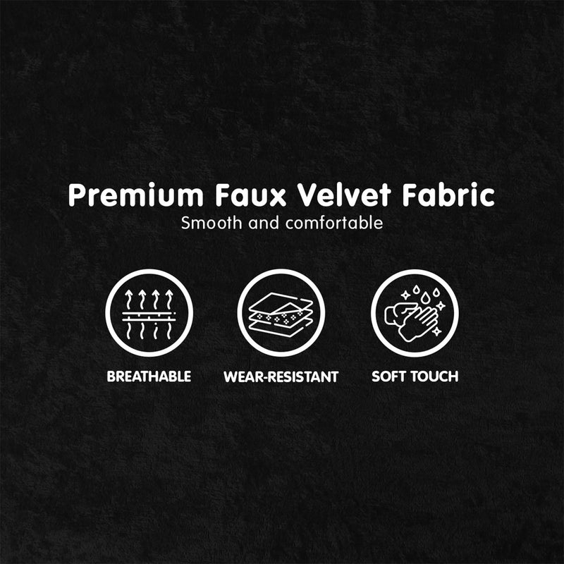 Sarantino Adjustable Chair Single Sofa Bed Faux Velvet - Black