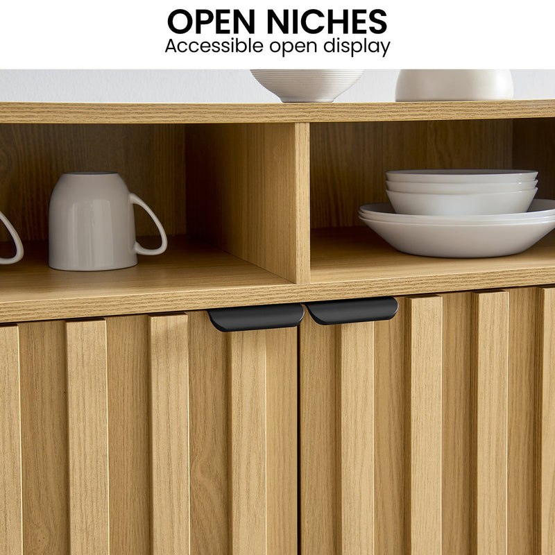 Sarantino Eleni 2-Door Sideboard Buffet Hallway Cabinet Storage Console Cupboard in Natural