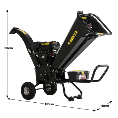 Ducar K70 7HP Wood Chipper Shredder Mulcher Grinder Petrol in Black