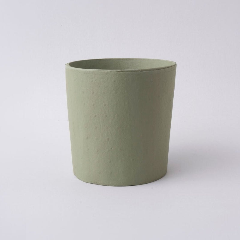 Tree Stripes Conical Pot Dotty - Sage Green (Medium)