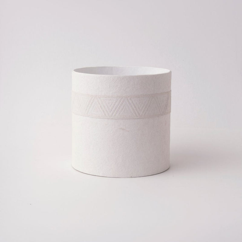 Tree Stripes Cylinder Pot Kilima - Chalk (Large)