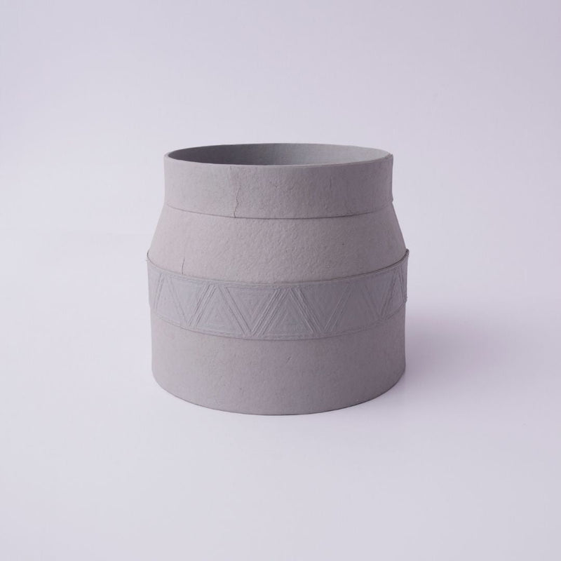 Tree Stripes Matki Pot Kilima - Light Grey (Medium)