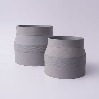 Tree Stripes Matki Pot Kilima - Light Grey (Medium)