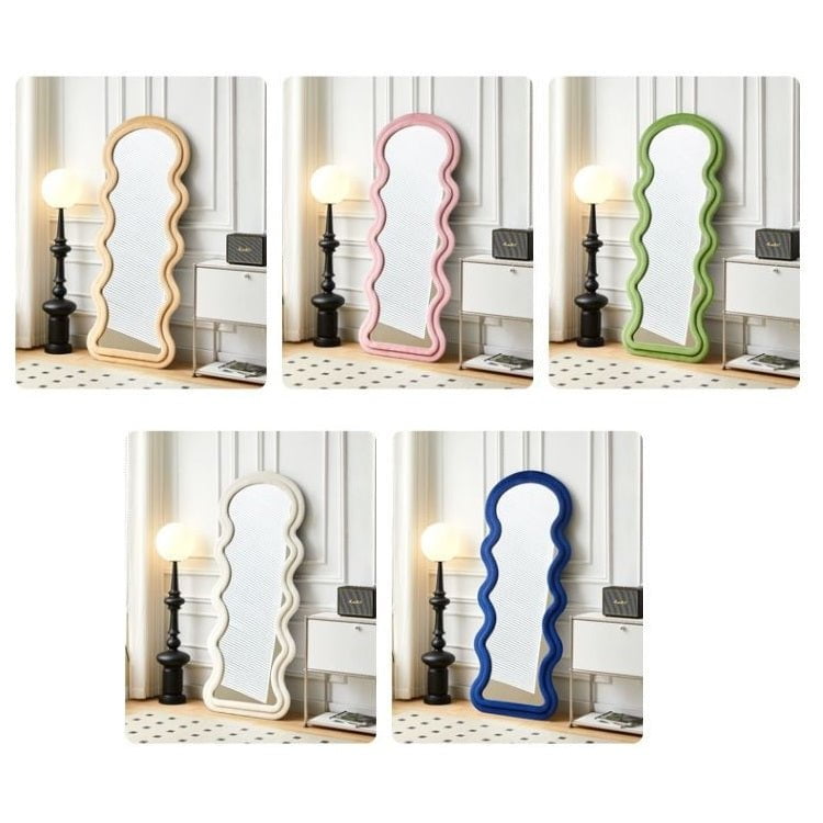 1.7m Elegance Curvy Floor Mirror Wavy Full Lenght Curvy Squiggle Full Body Irregular Asymmetrical Floor Home Decor