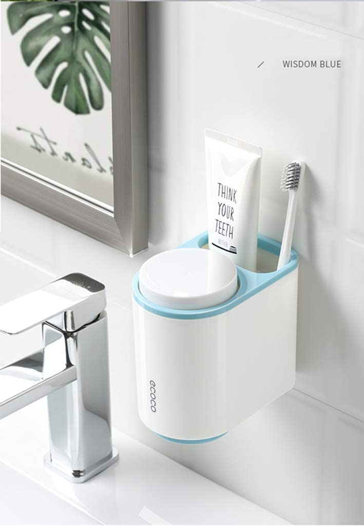 Ecoco Toothbrush Holder Multifunctional Wall-Mounted Magnetic Bathroom Pink