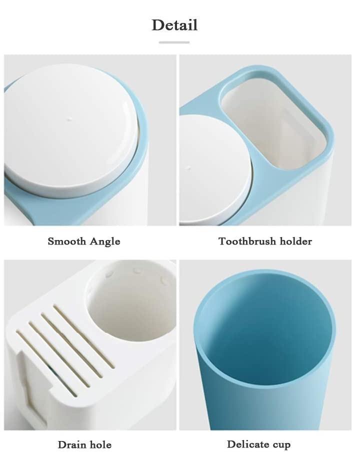 Ecoco Toothbrush Holder Multifunctional Wall-Mounted Magnetic Bathroom Pink