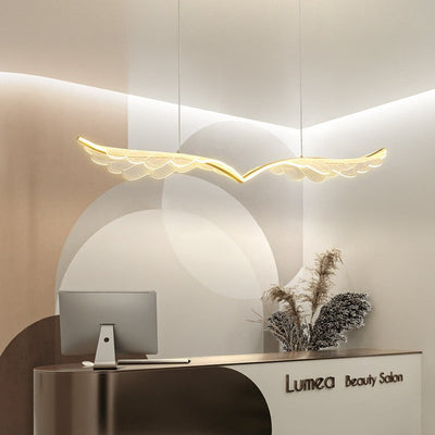 BAMDECOR Wing-Shaped LED Ceiling Light 3-Color Changeable Stepless Dimming High Light Transmission Board Modern Lighting Fixture