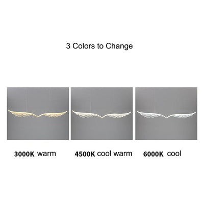 BAMDECOR Wing-Shaped LED Ceiling Light 3-Color Changeable Stepless Dimming High Light Transmission Board Modern Lighting Fixture