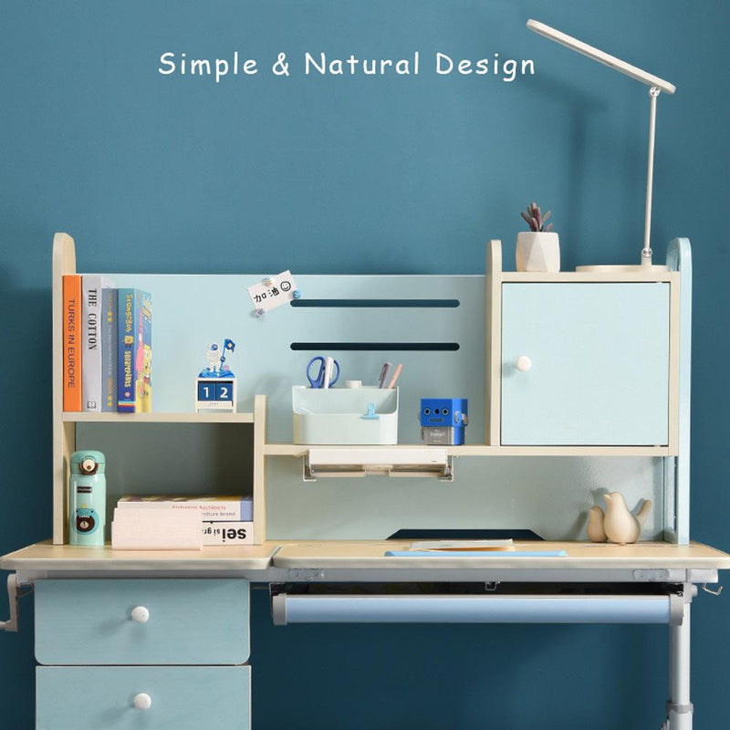 Height Adjustable Children Kids Ergonomic Study Desk Chair Set 120cm Blue AU