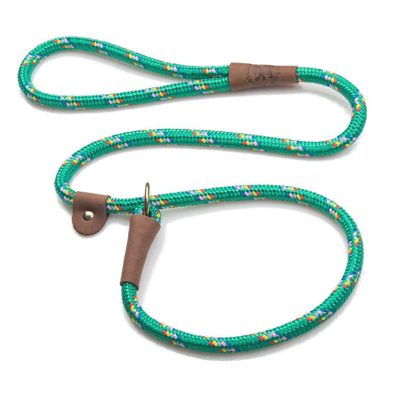 Mendota British Style Slip Leash - Length 1/2in x 4ft(13mm x 1.2m) - Kelly Green Confetti