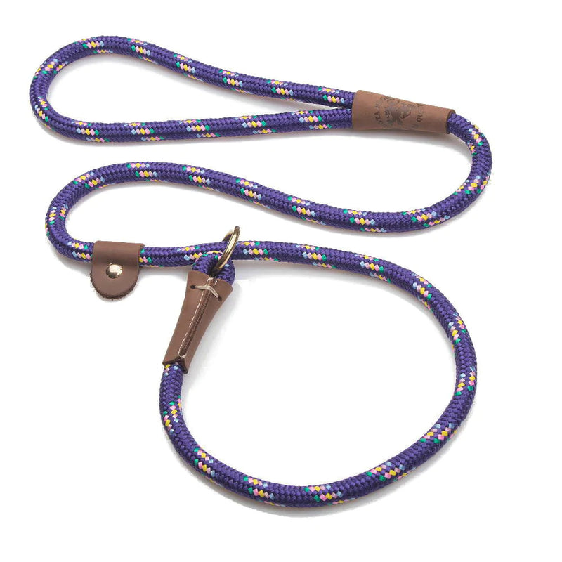 Mendota British Style Slip Leash - Length 1/2in x 6ft(13mm x 1.8m) - Purple Confetti