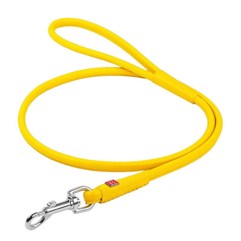 Waudog Leather Round Clip Leash W10MM- L183CM YELLOW