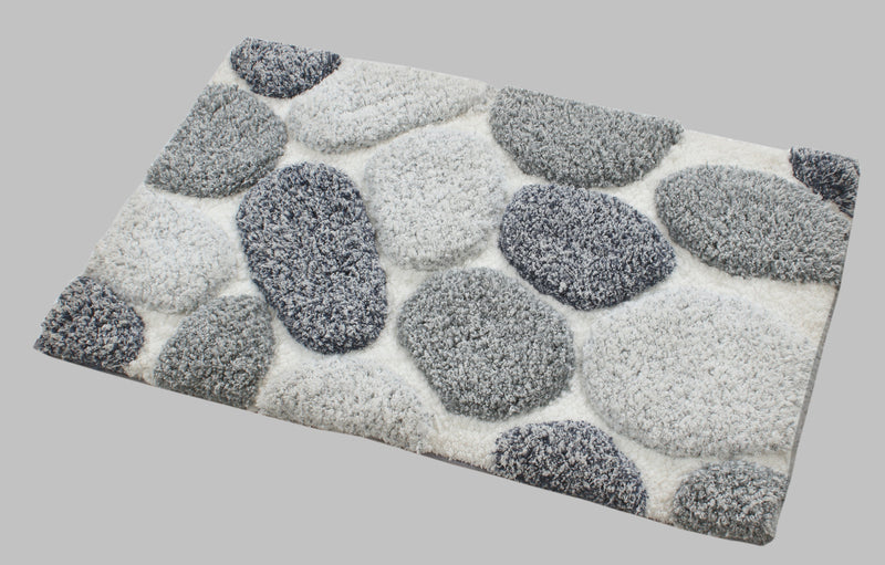 Pebble 3D Design Tufted Soft Pile Bathmat - 50x80