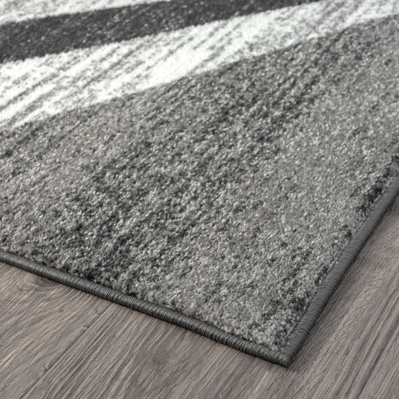 Adore Geometric Textural Rug - Grey - 160x160