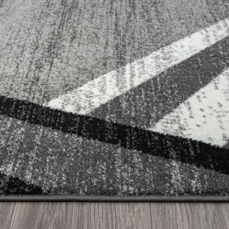 Adore Geometric Textural Rug - Grey - 300x400