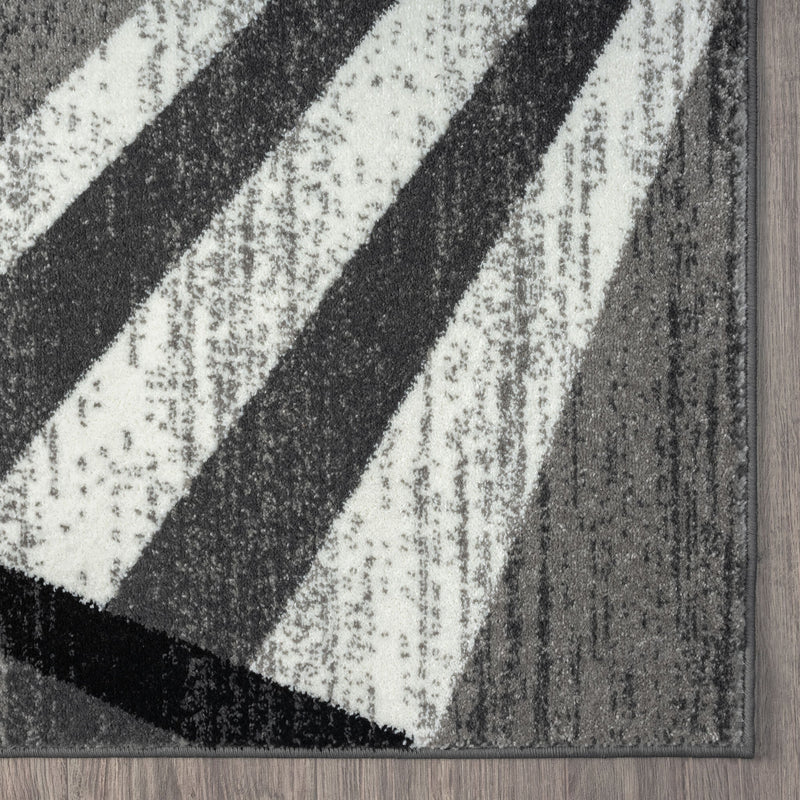 Adore Geometric Textural Rug - Grey - 80x300