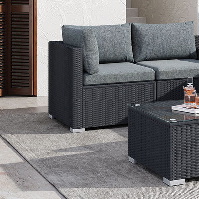 Modular Outdoor Lounge Set-9pcs Sofa, Armchairs and Coffee Table
