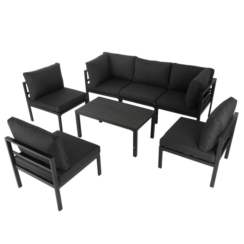 Outdoor 7 Piece Charcoal Grey Couches