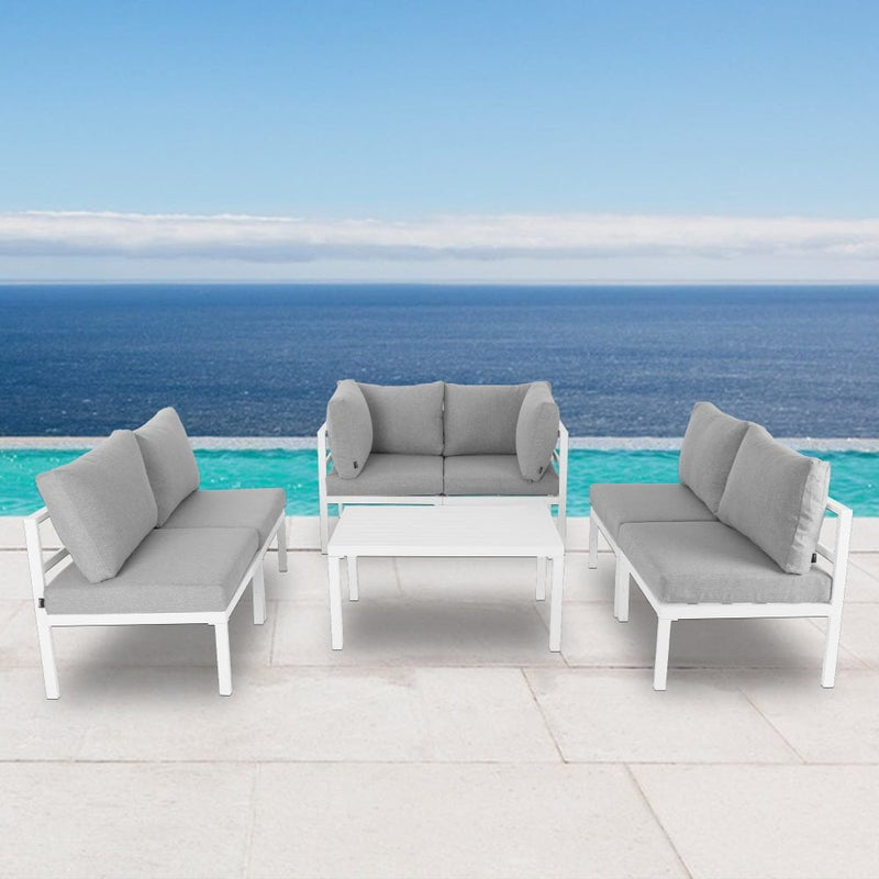 Outdoor 7 Piece White Couch Set