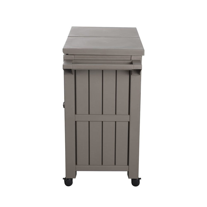 Garden Bar Serving Cart with Cooler (Taupe)