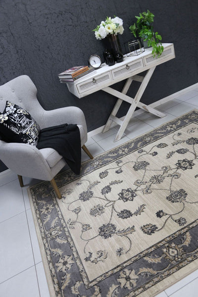 Arya Cream Grey Oriental Rug 160x220 cm