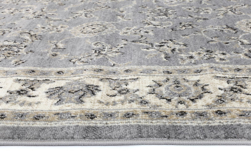 Arya  Grey Cream Border Rug 200x290 cm