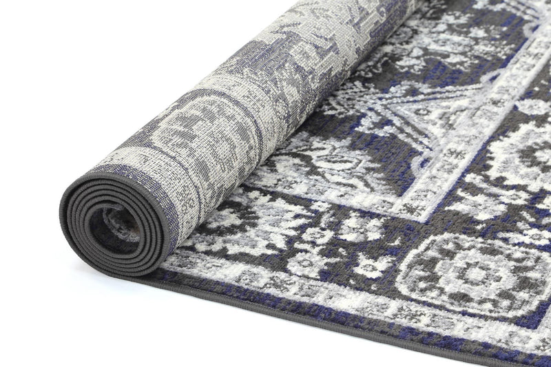 Arya Traditional Navy Grey Rug 200x290 cm