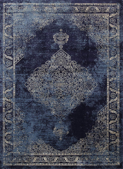 Arya Navy Blue Distress Rug 240x330 cm