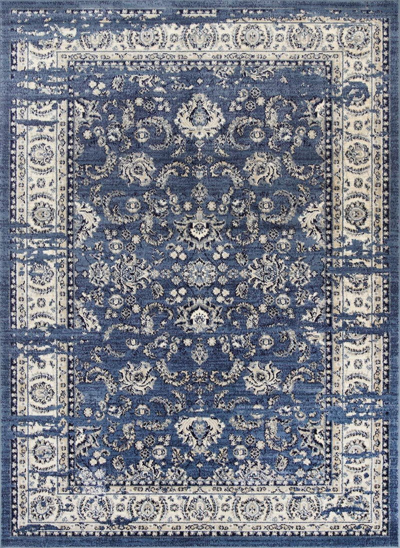 Arya Distressed Navy Blue Rug 240x330 cm